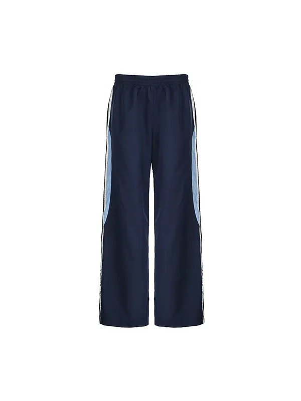 Pantalones anchos con rayas laterales