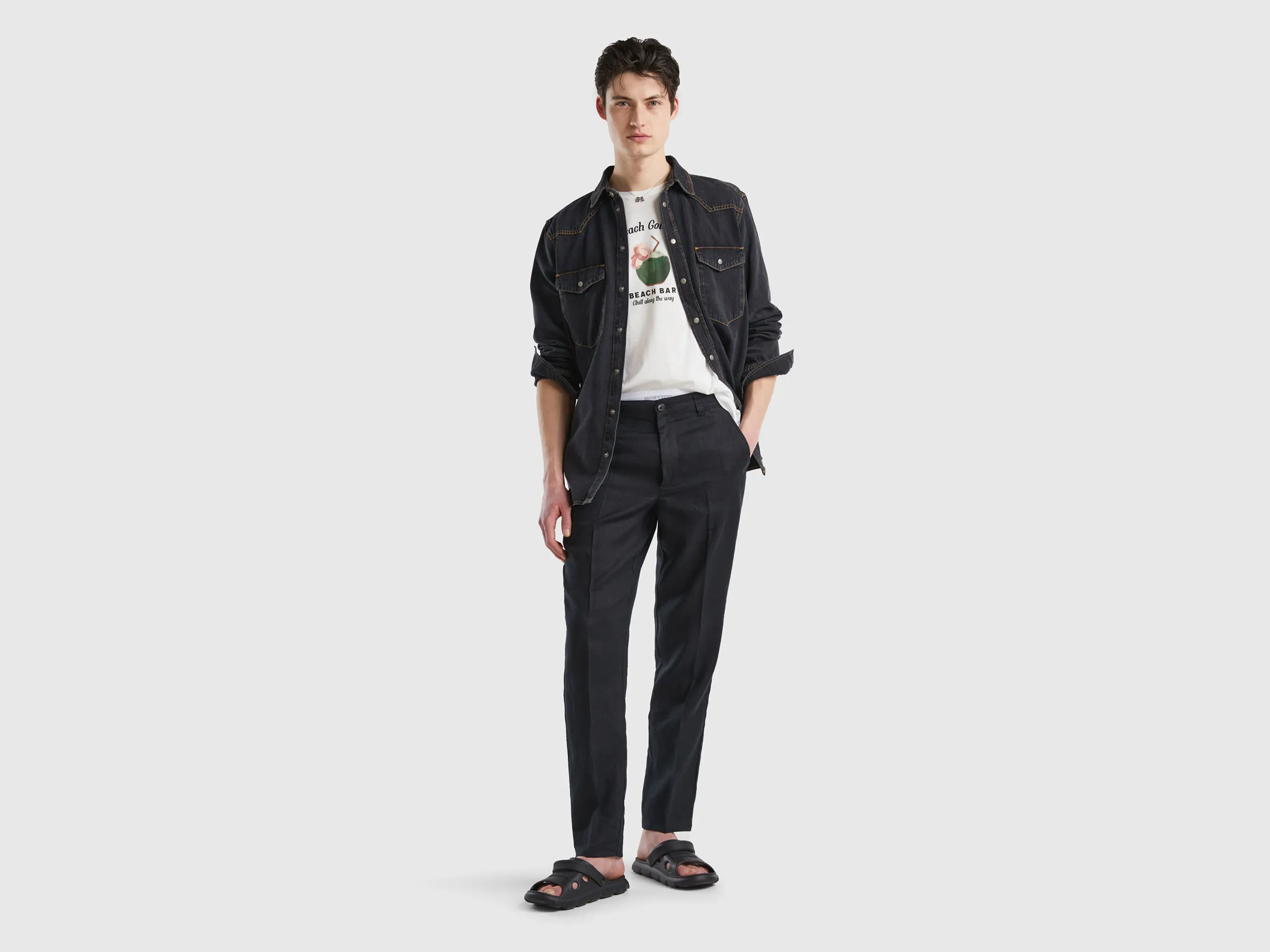Pantalones chinos de puro lino