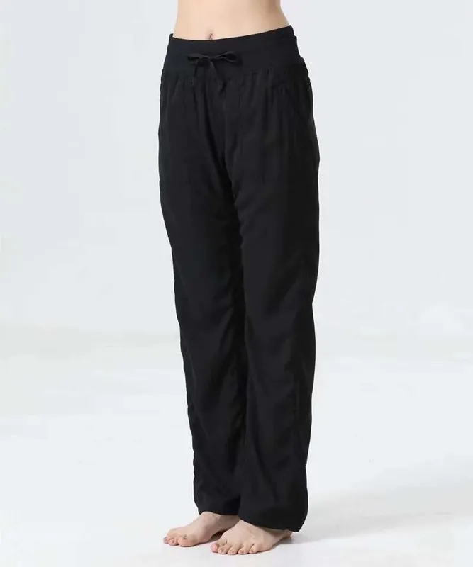 Pantalones de estudio de baile de mujeres Pantrajes de yoga plegados Super Soft Loose Micro Horn Fiess Recompensas de pantalones