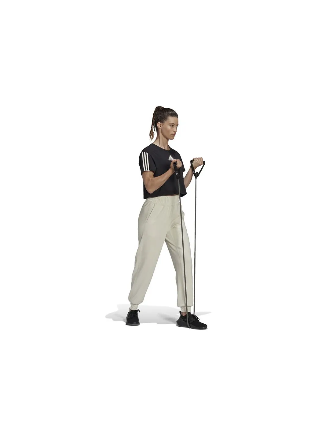 Pantalones de yoga adidas Aeroready Studio beige Mujer