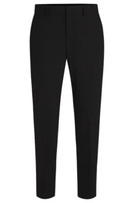 Pantalones regular fit en lana virgen elástica