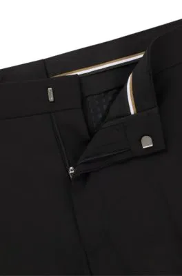 Pantalones regular fit en lana virgen elástica