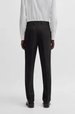 Pantalones regular fit en lana virgen elástica
