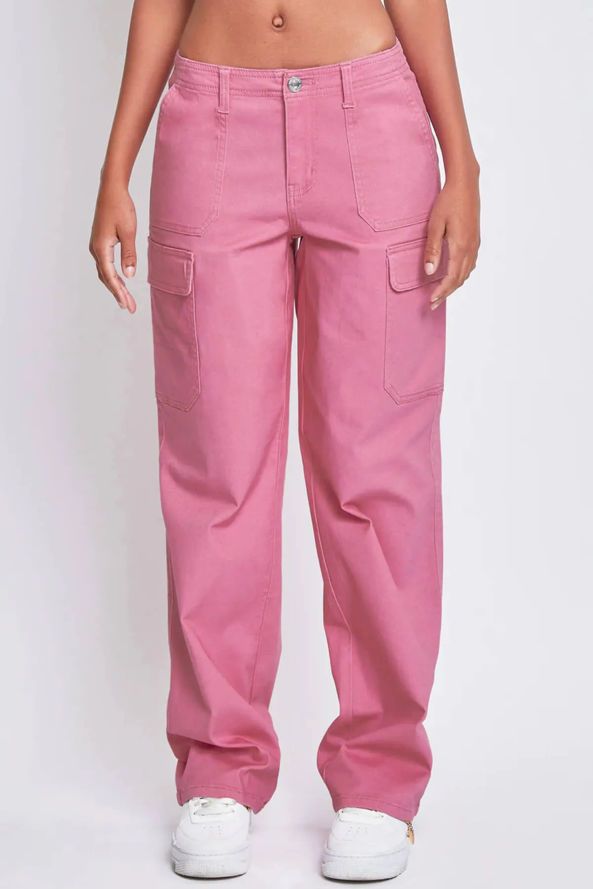 Pantalón cargo talle alto corte recto YMI