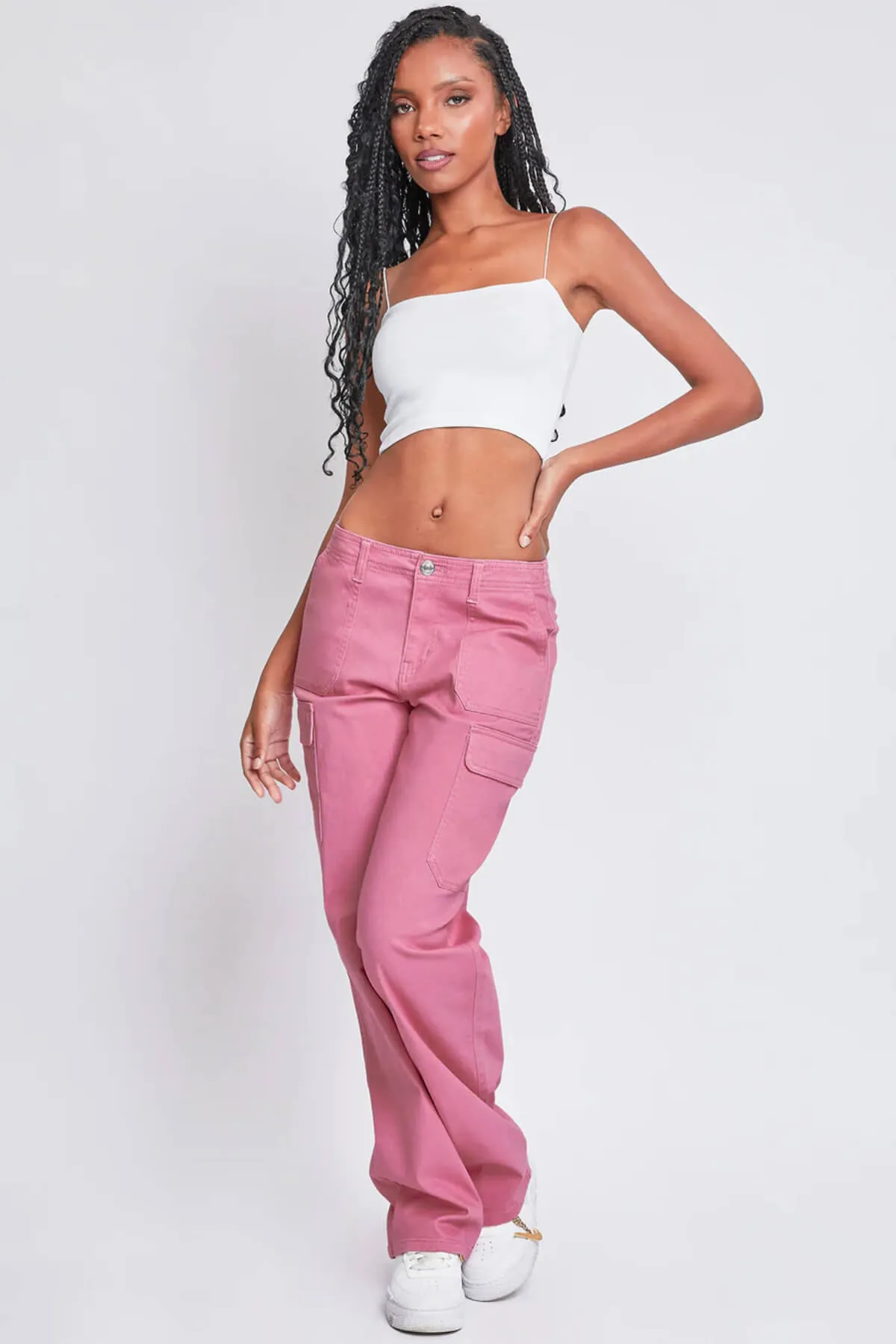 Pantalón cargo talle alto corte recto YMI