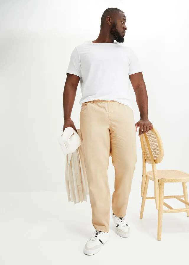 Pantalón con cinturilla elástica Beige