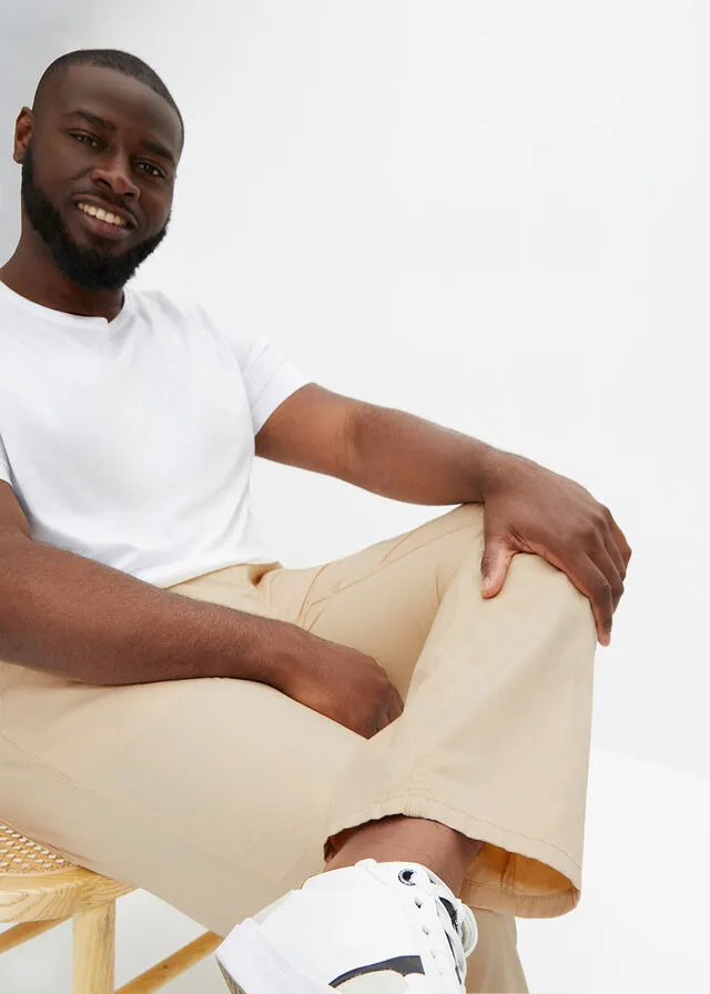 Pantalón con cinturilla elástica Beige