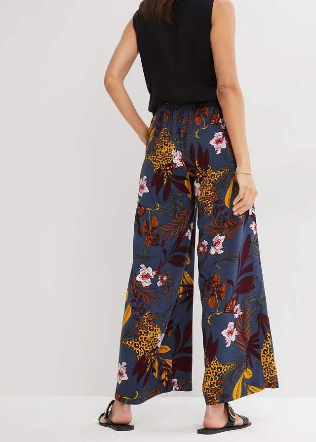 Pantalón Marlene Azul ahumado estampado