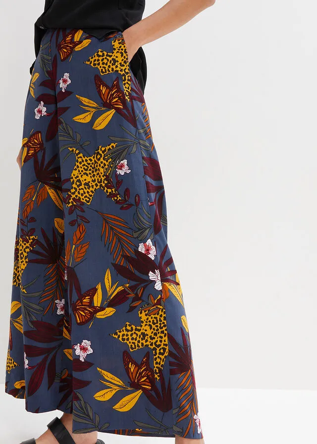 Pantalón Marlene Azul ahumado estampado