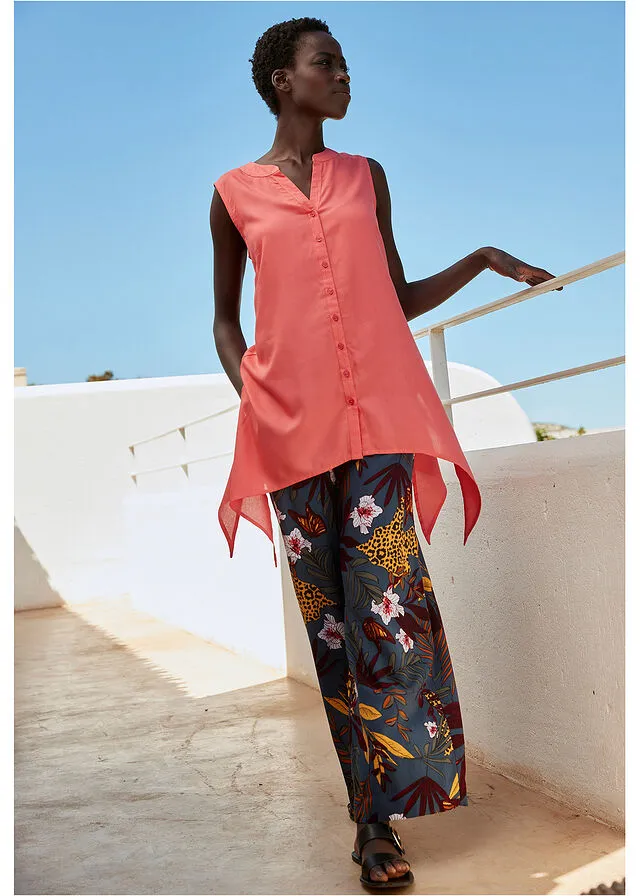 Pantalón Marlene Azul ahumado estampado