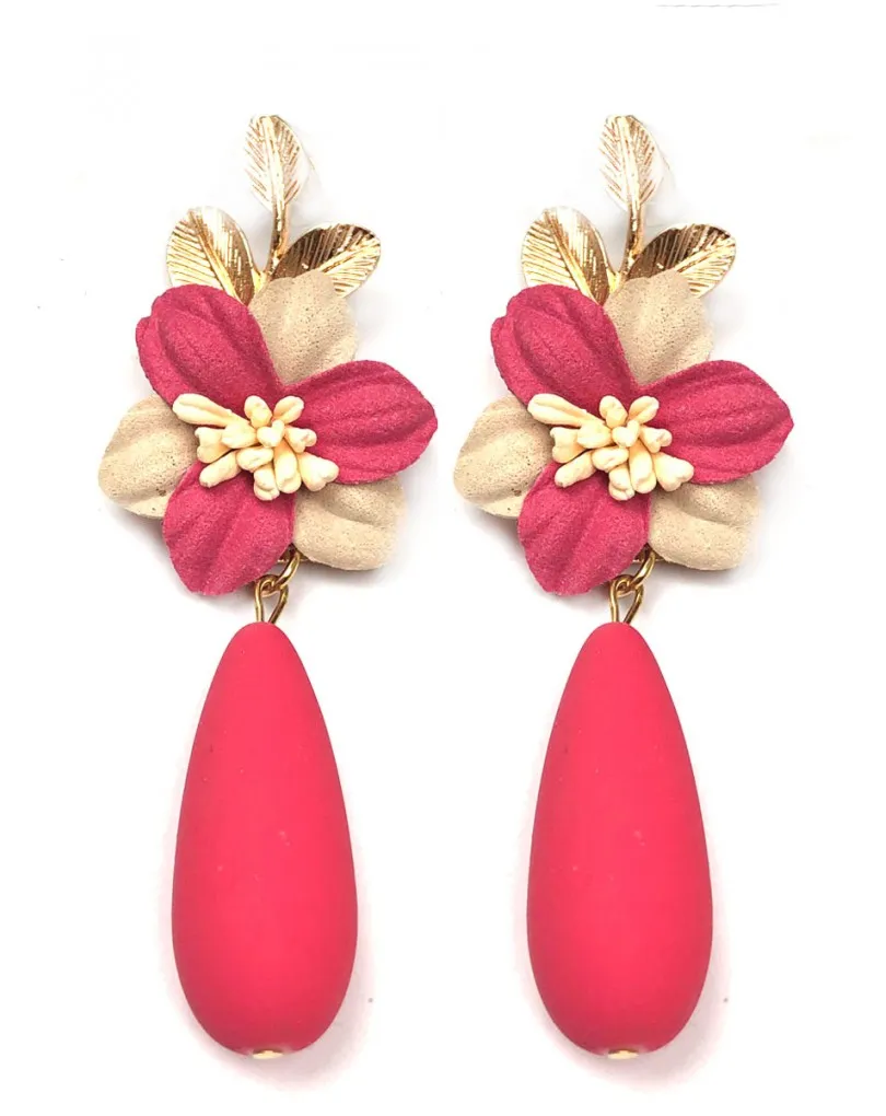PENDIENTES CORAL DE BISUTERIA AIRE FLAMENCO PARA TU OUTFIT