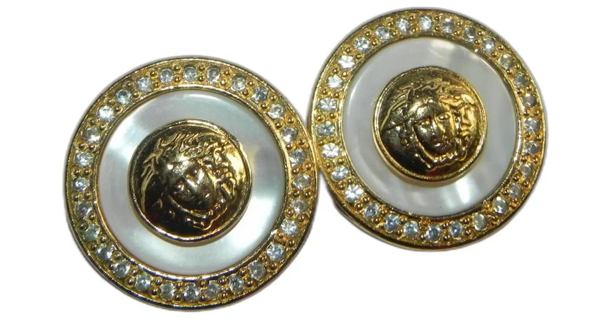 pendientes de clip Gianni Versace Dorado 