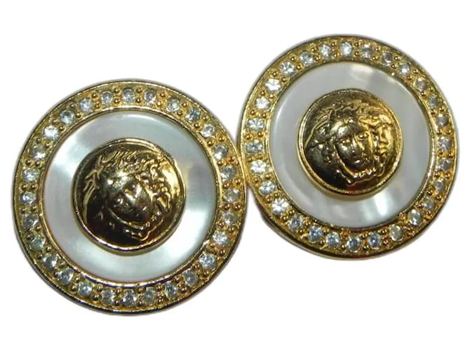 pendientes de clip Gianni Versace Dorado 