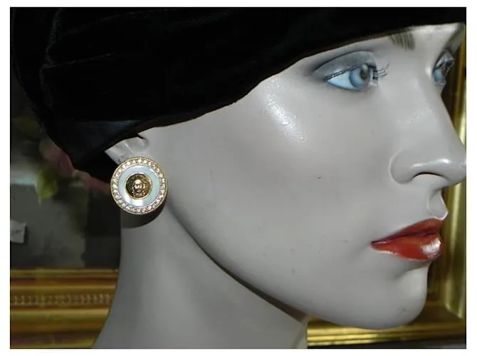 pendientes de clip Gianni Versace Dorado 