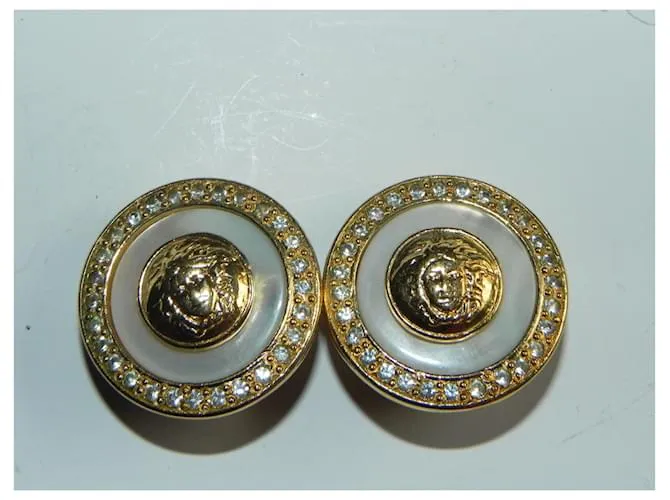 pendientes de clip Gianni Versace Dorado 