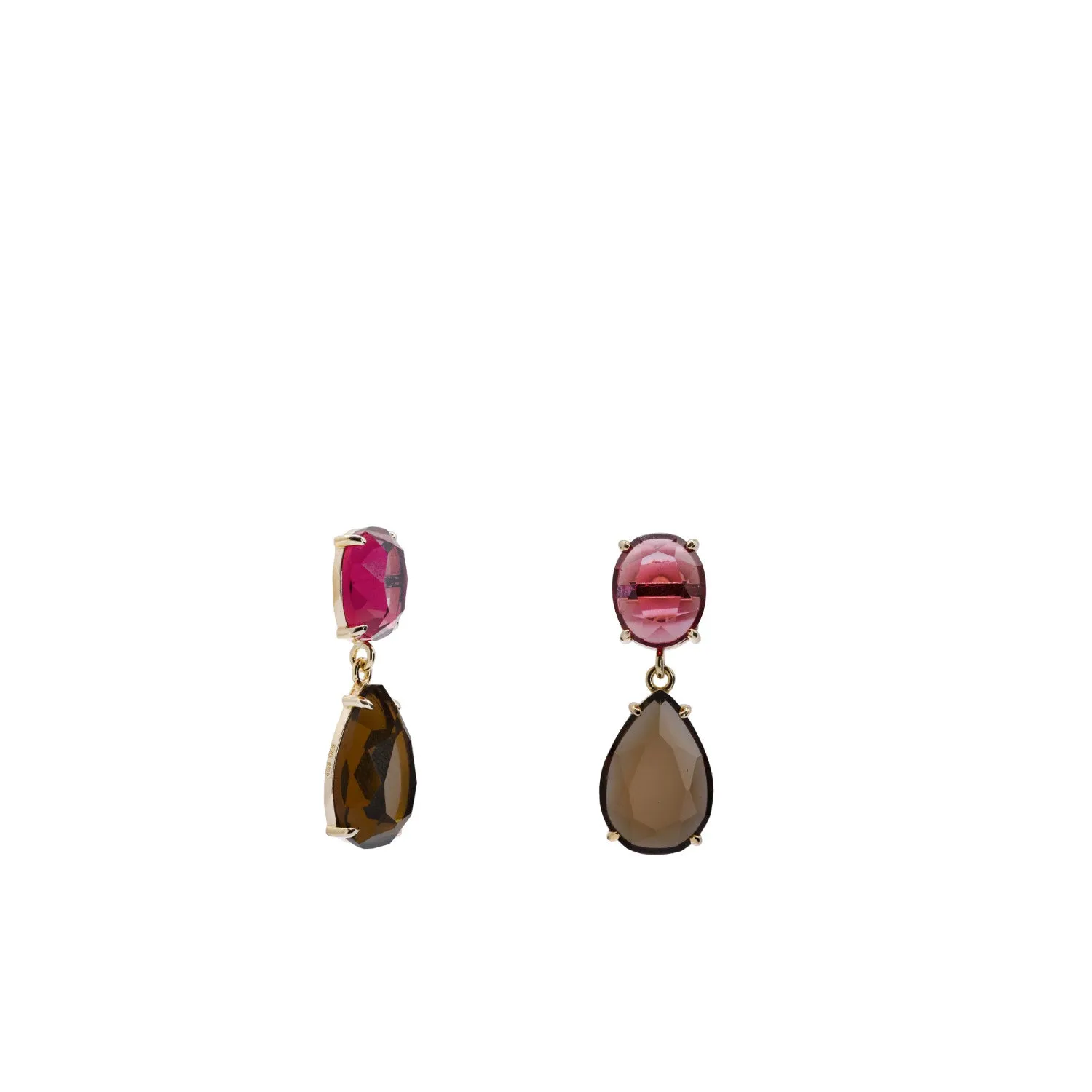 Pendientes de piedras de colores diseo lágrima tono ambar