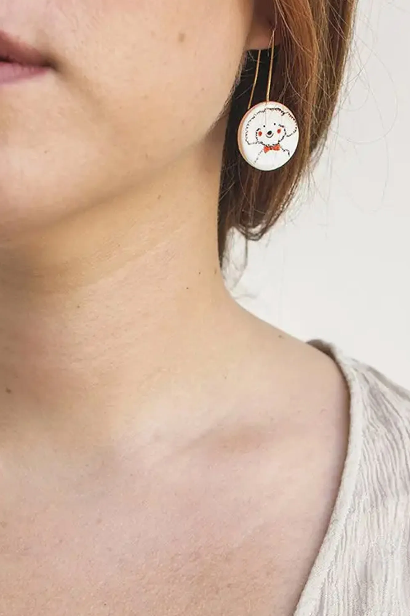 Pendientes de porcelana LARGOS CANICHE