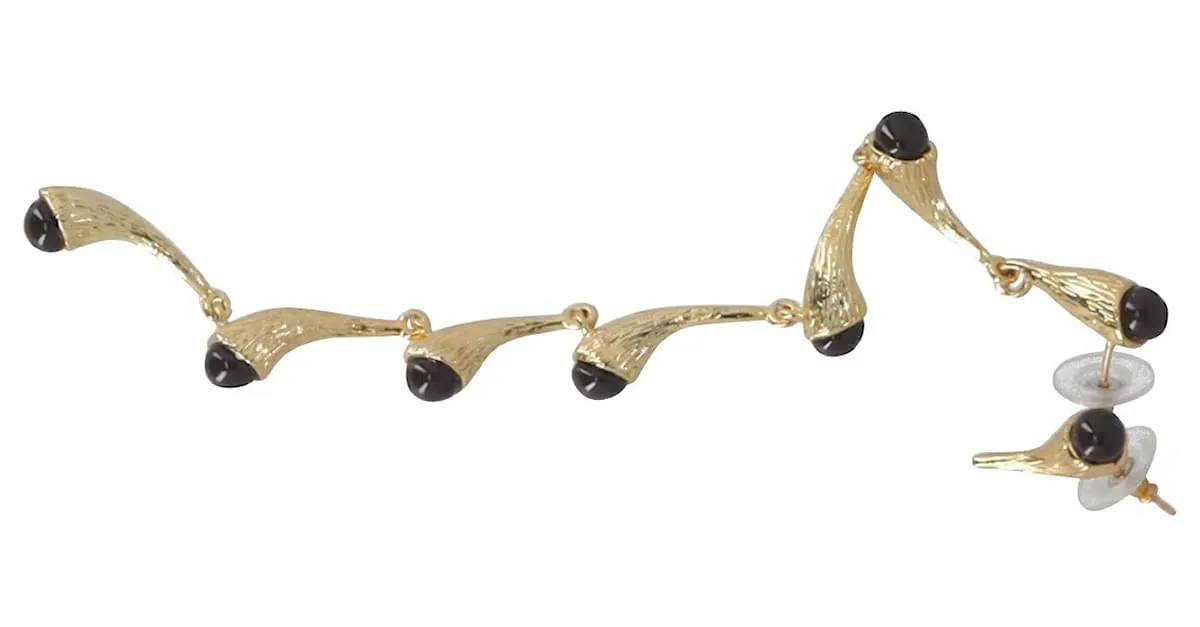 Pendientes Largos Rejina Pyo en Metal Dorado 