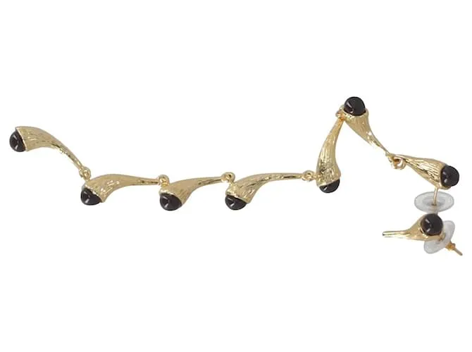 Pendientes Largos Rejina Pyo en Metal Dorado 