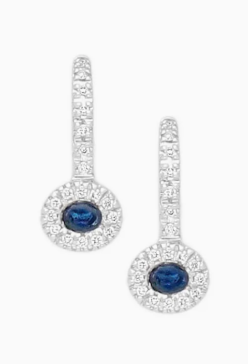 Pendientes oro blanco con diamantes y zafiros. 026_A136