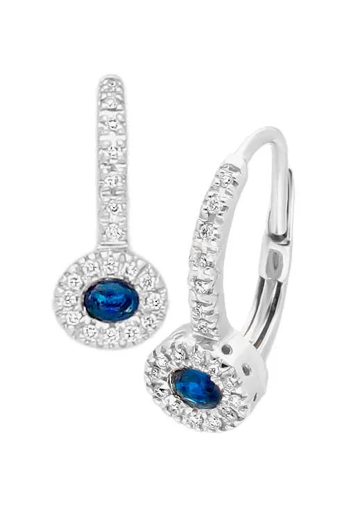 Pendientes oro blanco con diamantes y zafiros. 026_A136