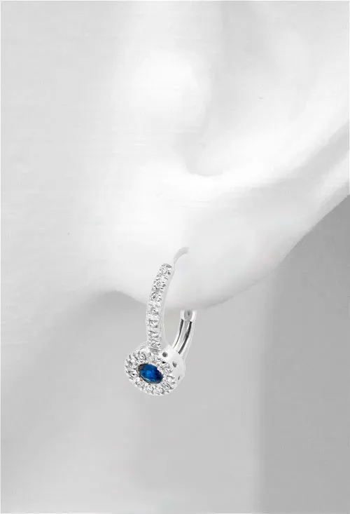 Pendientes oro blanco con diamantes y zafiros. 026_A136