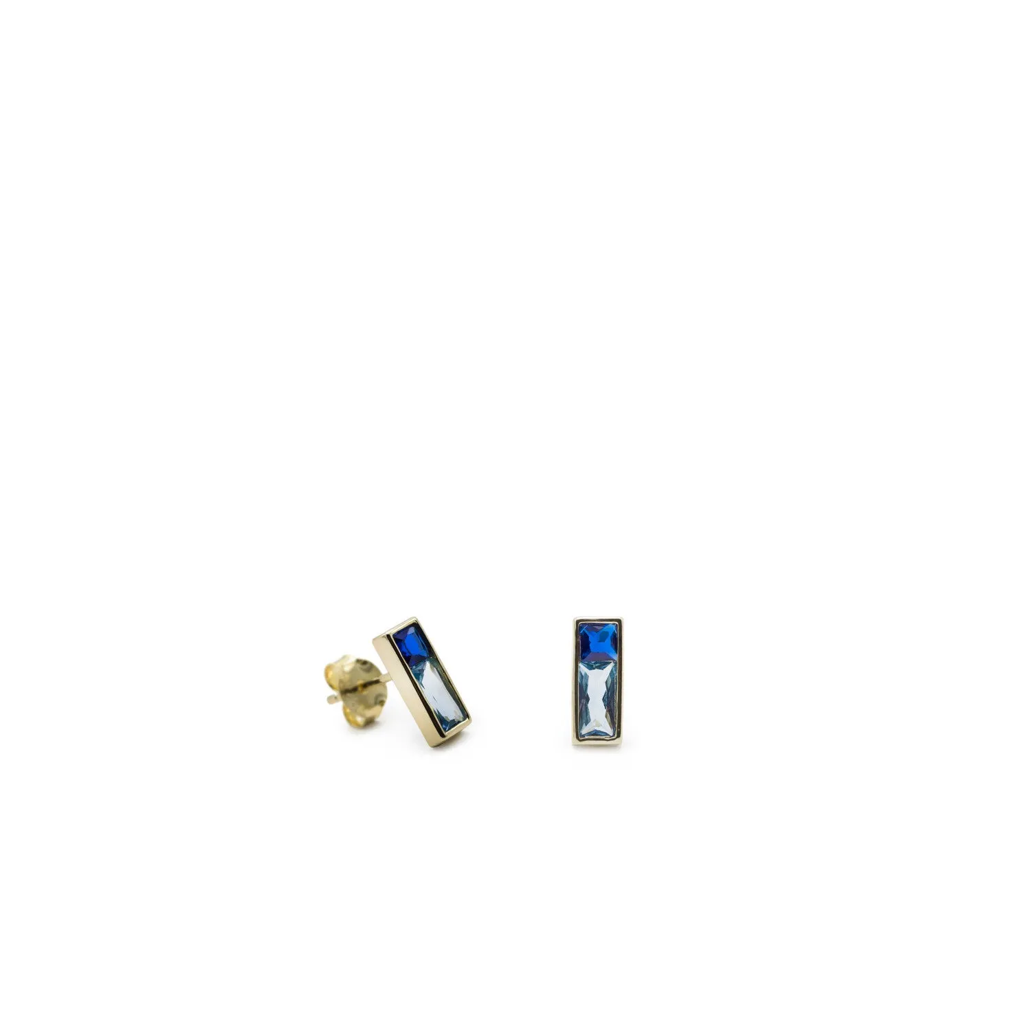 Pendientes pequeos de plata diseo tonos azules
