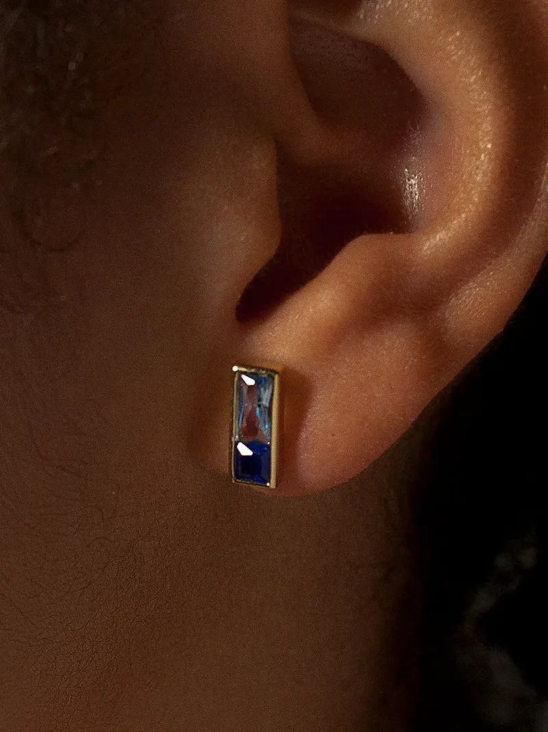 Pendientes pequeos de plata diseo tonos azules