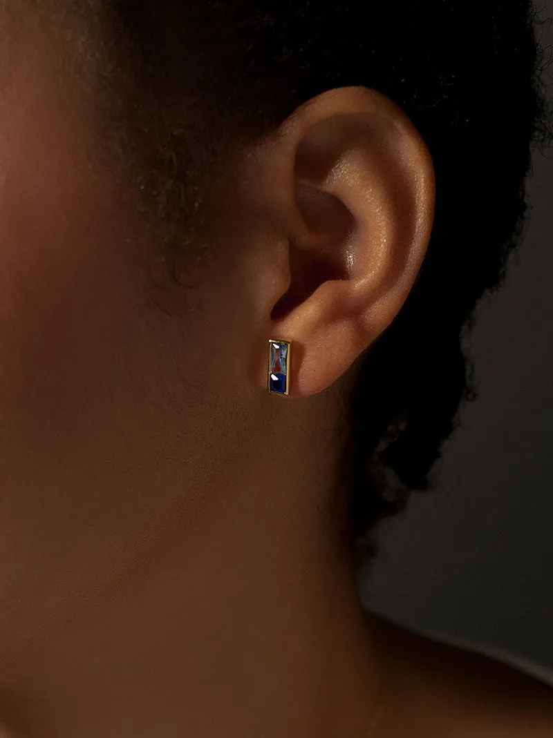 Pendientes pequeos de plata diseo tonos azules