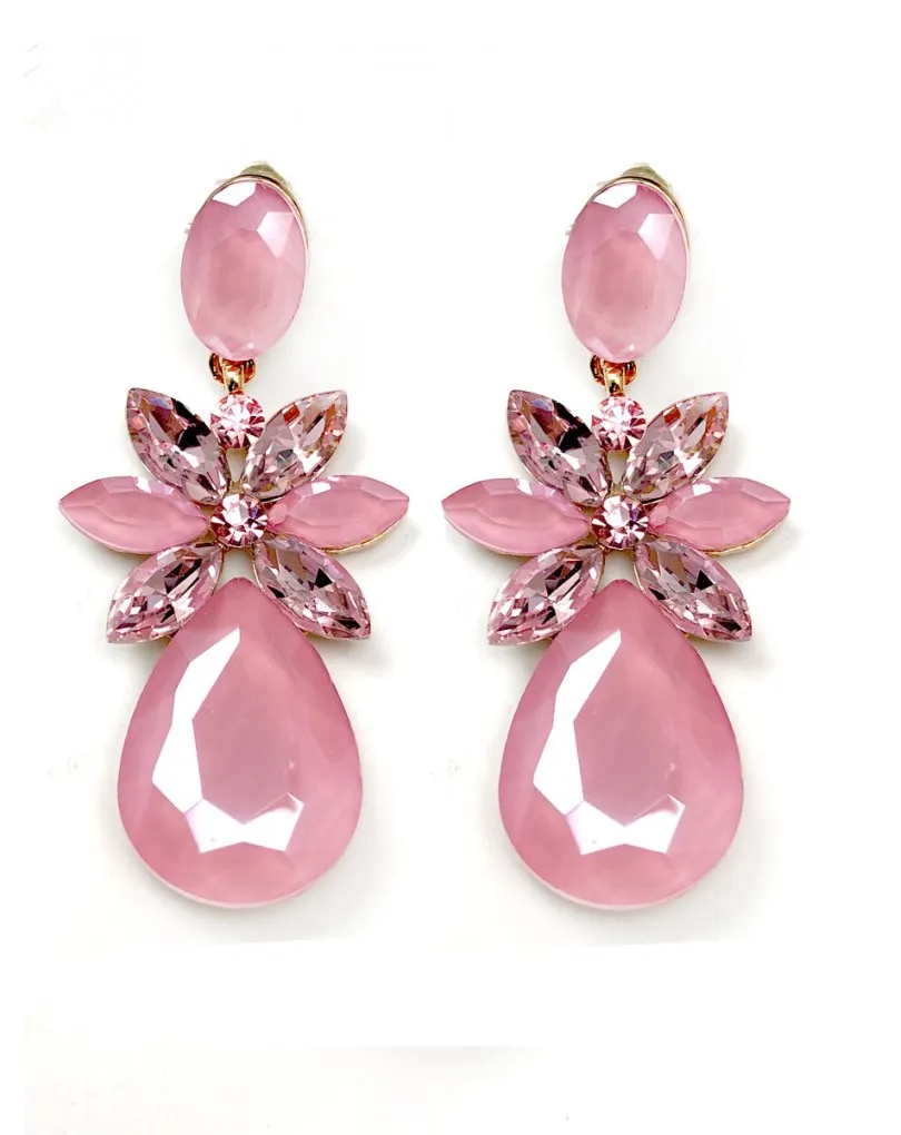 PENDIENTES ROSAS DE BISUTERIA ESPECIAL CEREMONIAS