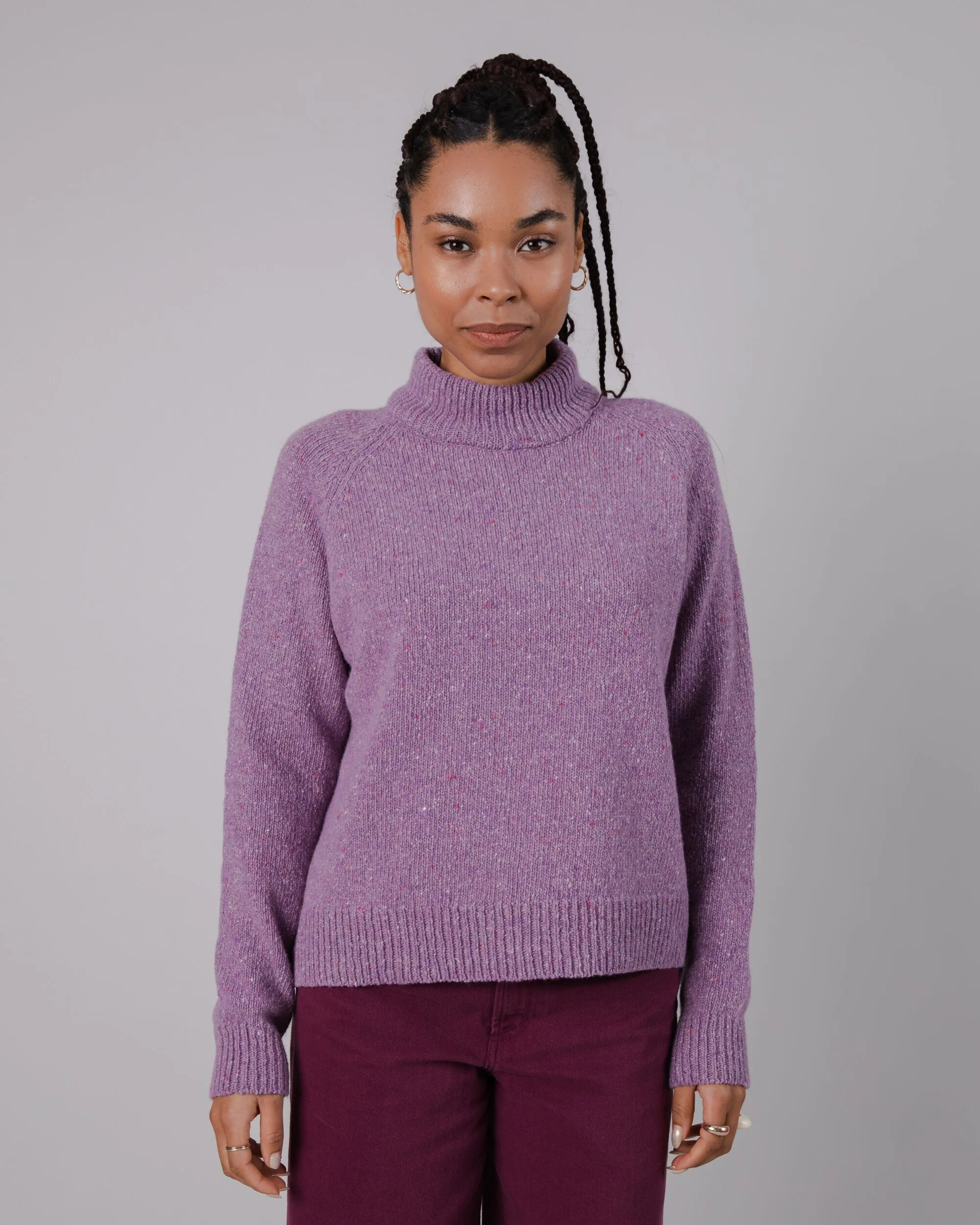Perkins Cropped Sweater Grape