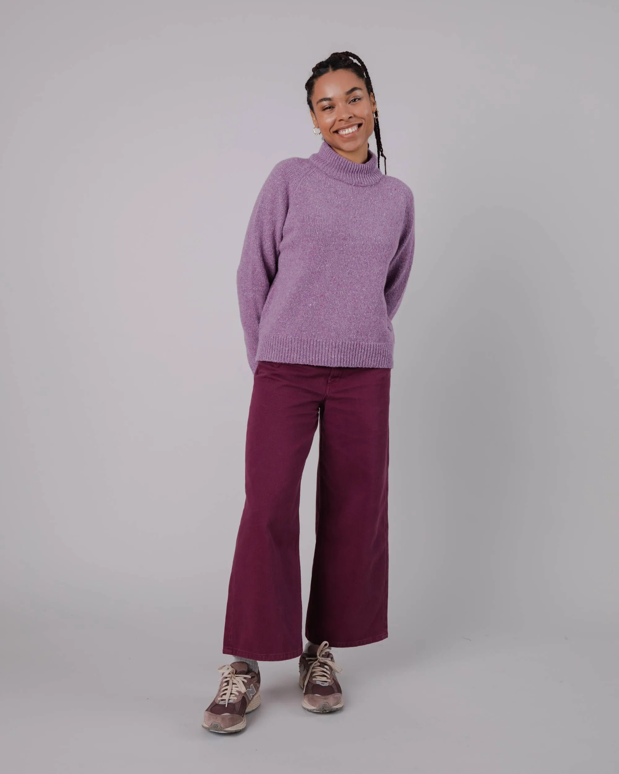 Perkins Cropped Sweater Grape
