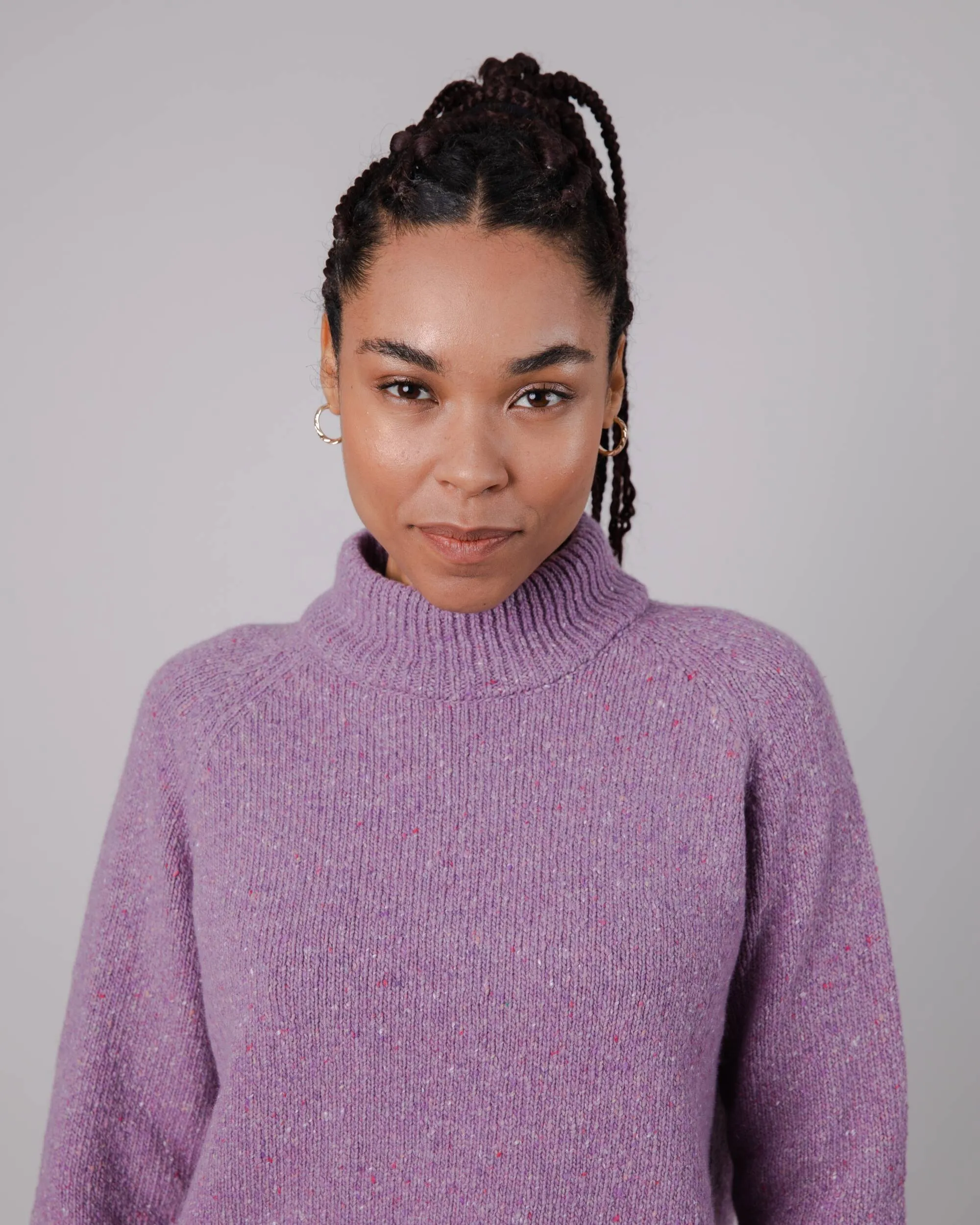 Perkins Cropped Sweater Grape