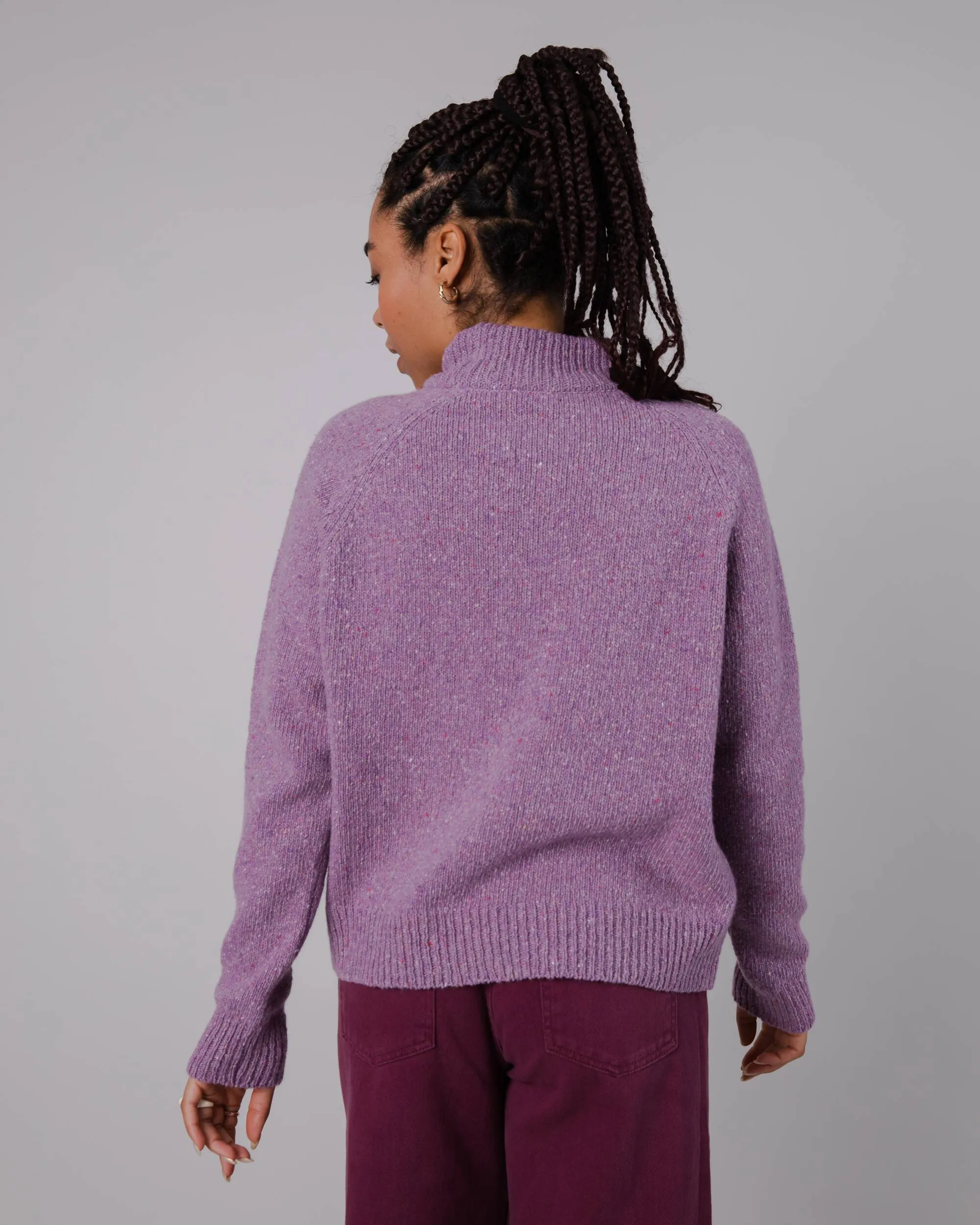 Perkins Cropped Sweater Grape