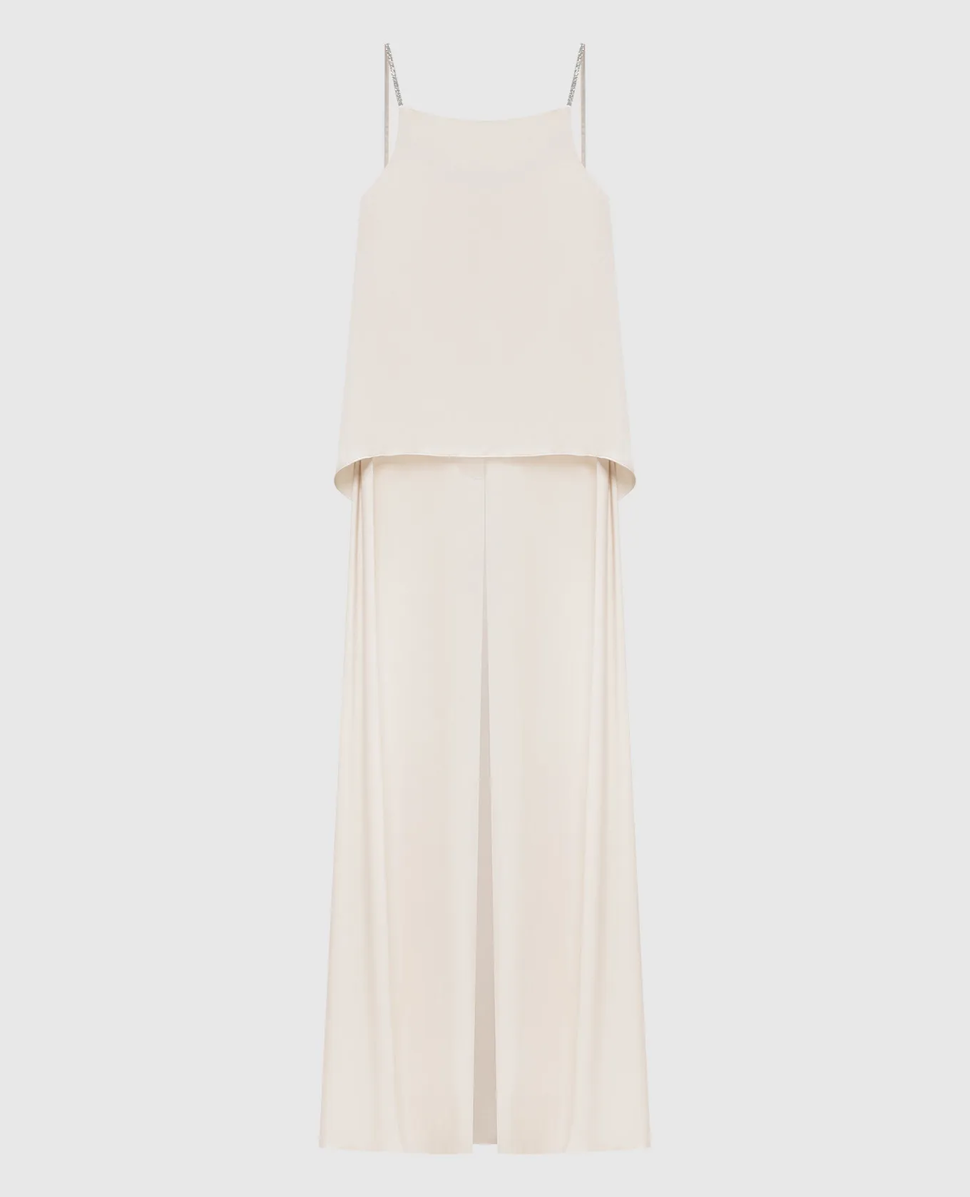 Peserico Beige asymmetric top with monil chain