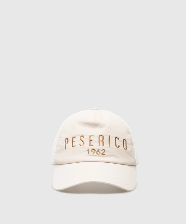 Peserico Beige cap with logo embroidery