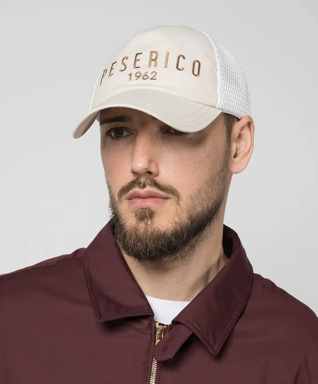 Peserico Beige cap with logo embroidery