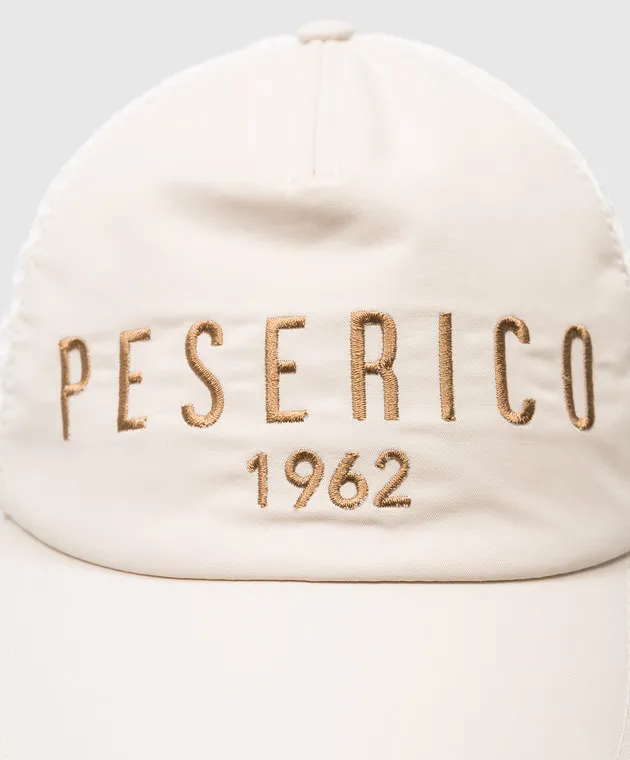 Peserico Beige cap with logo embroidery