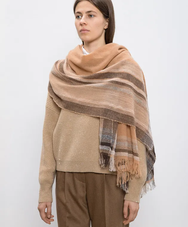 Peserico Beige stole with wool