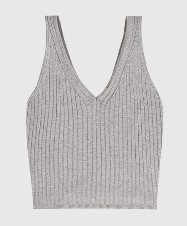 Peserico Gray ribbed top