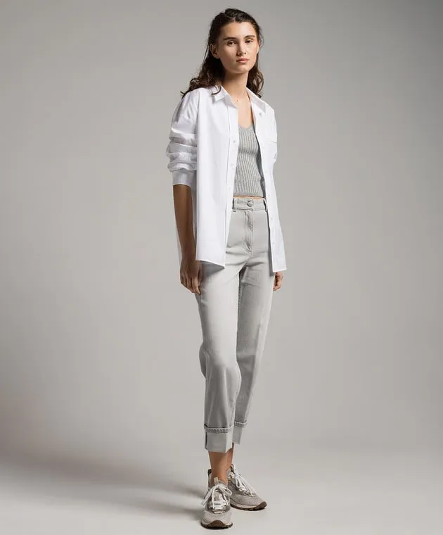 Peserico Gray ribbed top