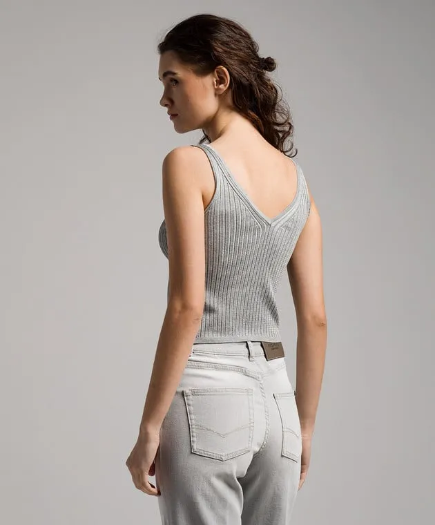 Peserico Gray ribbed top