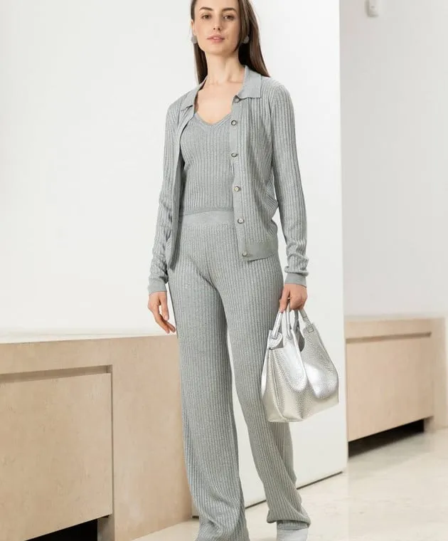 Peserico Gray ribbed top