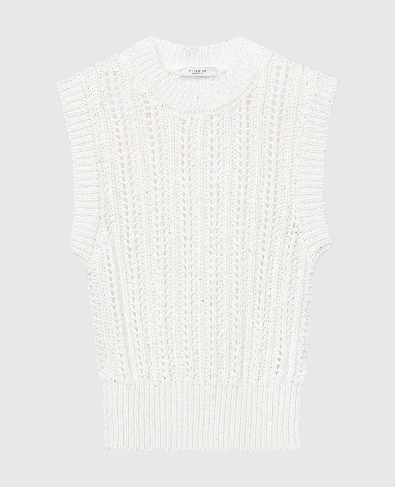Peserico White openwork top with sequins