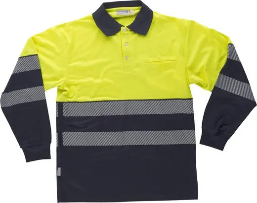 Polo manga larga perchado Marino Amarillo