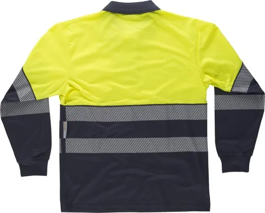 Polo manga larga perchado Marino Amarillo