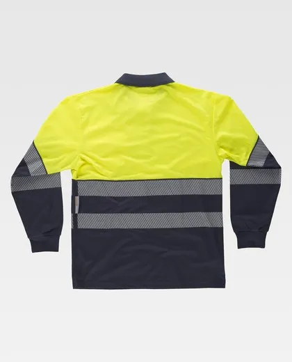 Polo manga larga perchado Marino Amarillo