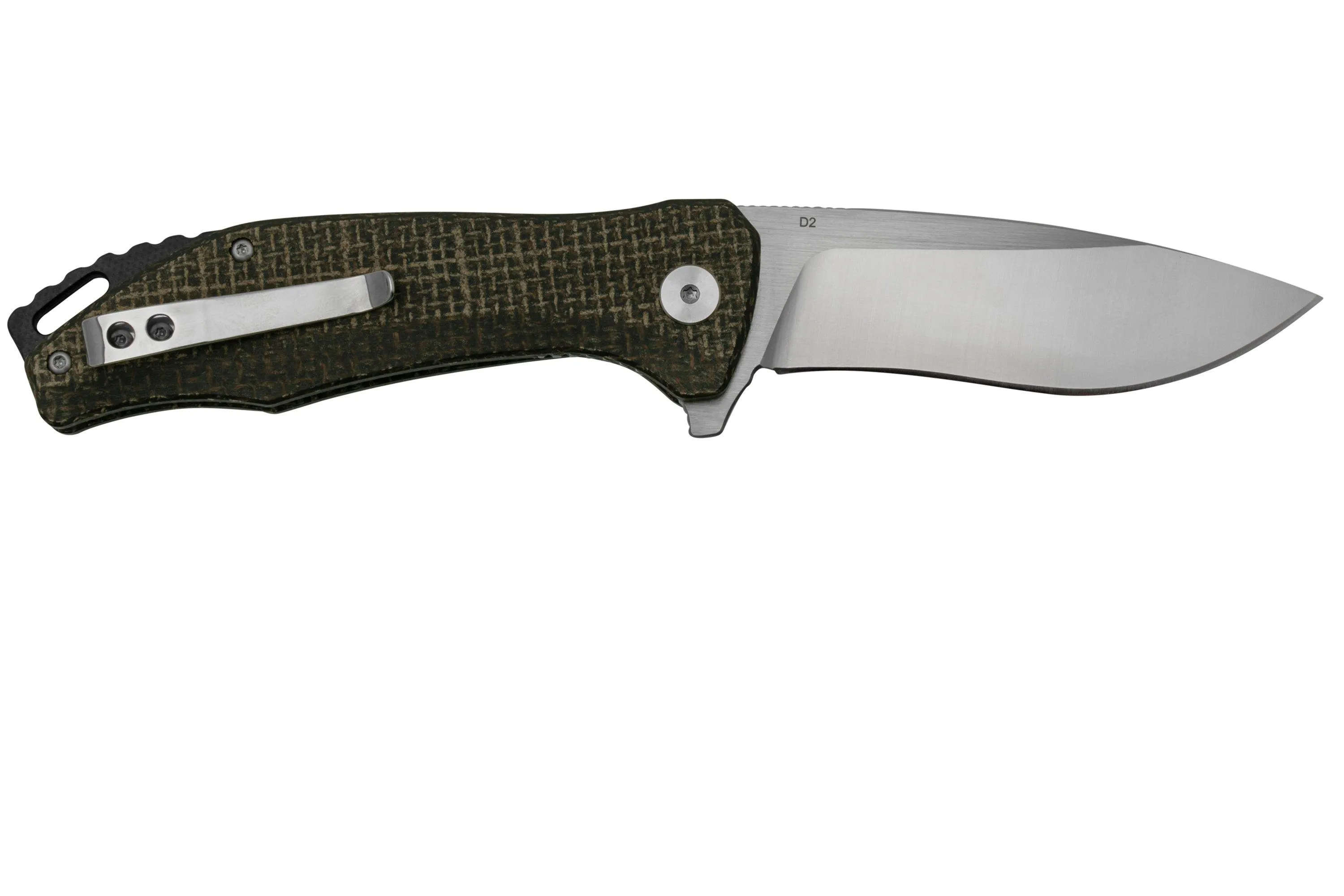 QSP KNIFE RAVEN QS122D1 ROUGH BROWN MICARTA, SATIN, NAVAJA