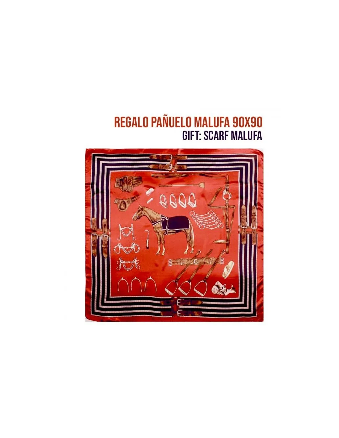 REGALO PAÑUELO MALUFA 90x90 600/162 ROJO/AZUL