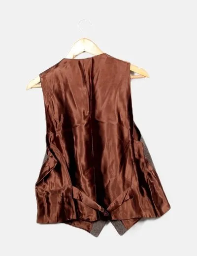 SACOOR Conjunto blazer y chaleco traje marrón